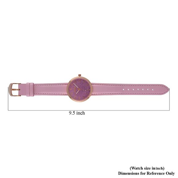Pink Stardust Dial Japanese Movement Watch with Pink Strap by Strada - Picture 3 of 3